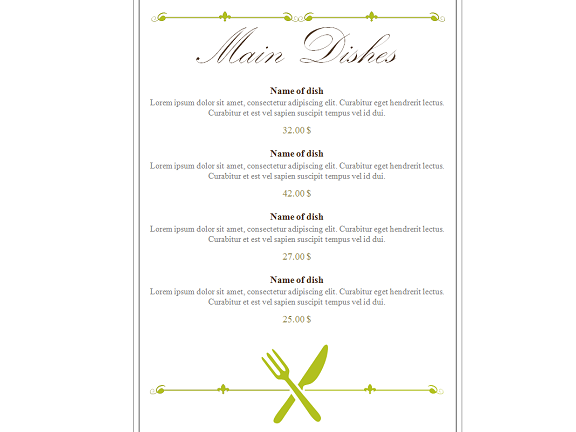 Powerpoint Restaurant Menu Template