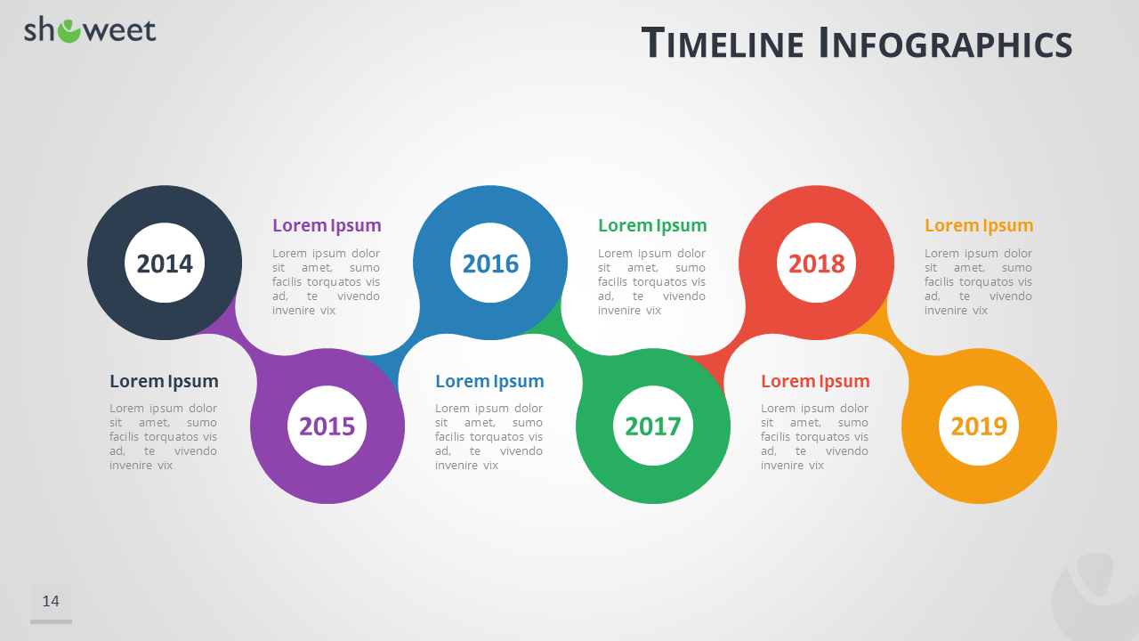 6 Stage Infographic Timeline Template For Powerpoint