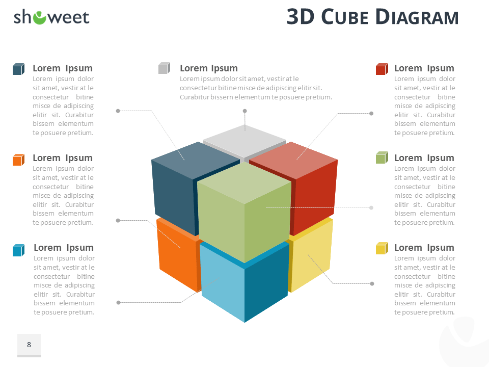 3D Cube Diagram for PowerPoint and Keynote