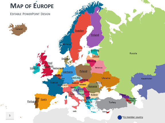 Europe Map PowerPoint Template