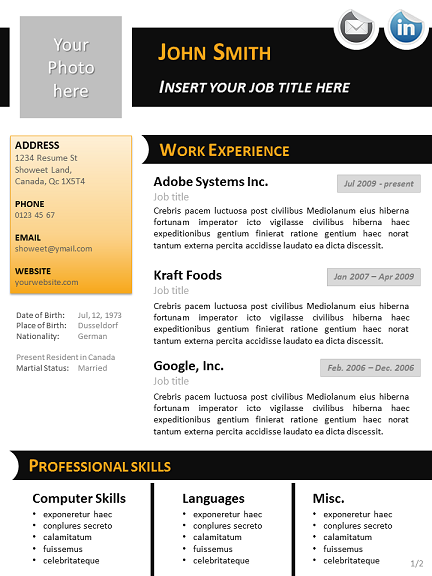 cv gratuit powerpoint