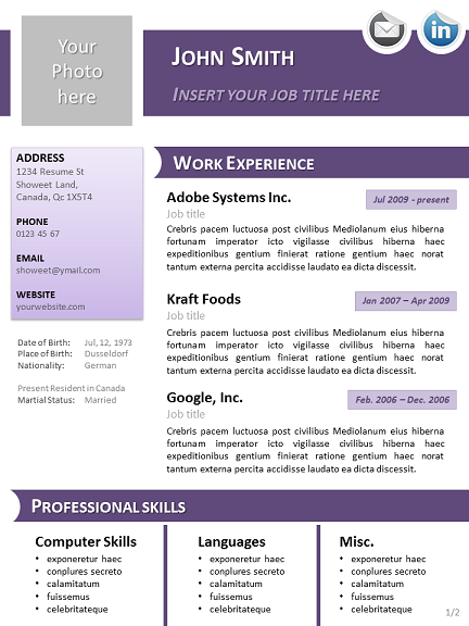 Resume in powerpoint ppt