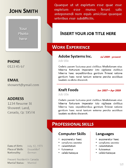 clean resume  cv template for powerpoint