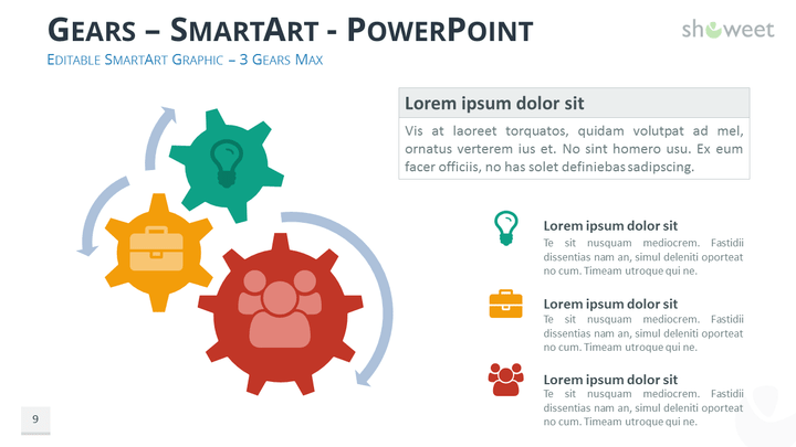 Gears Diagrams For Powerpoint