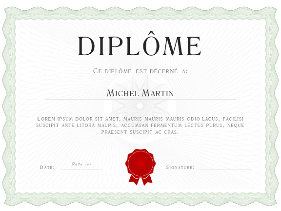 exemple de diplome d honneur