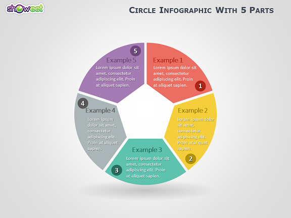 Infograf a Circular Con 5 Partes Para PowerPoint Showeet