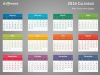 Colorful 2016 Calendar for PowerPoint - Week Starts from Sunday - Dark background