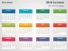 Colorful 2016 Calendar for PowerPoint - Week Starts from Monday - Light background