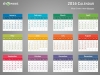 Colorful 2016 Calendar for PowerPoint - Week Starts from Monday - Dark background