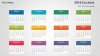 Colorful 2016 Calendar for PowerPoint - Week Starts from Sunday - Light background (Widescreen)