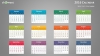 Colorful 2016 Calendar for PowerPoint - Week Starts from Sunday - Dark background (Widescreen)