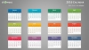 Colorful 2016 Calendar for PowerPoint - Week Starts from Monday - Dark background (Widescreen)