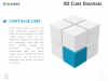 3D Cube Diagram for PowerPoint and Keynote - Light Blue Cube