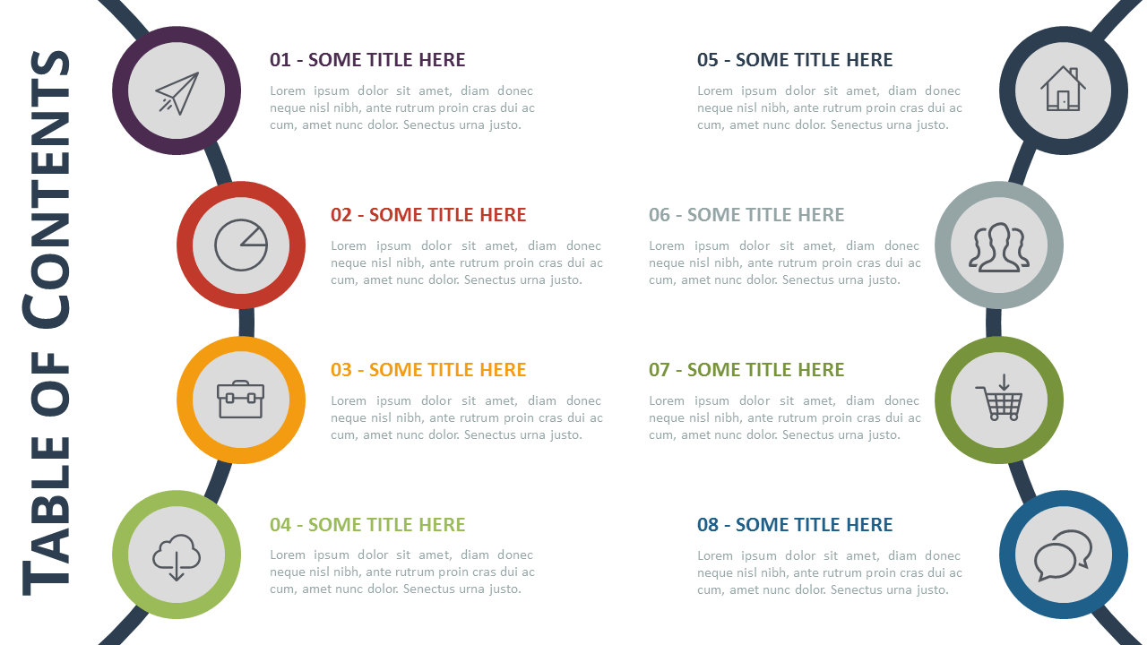 powerpoint presentation table of content