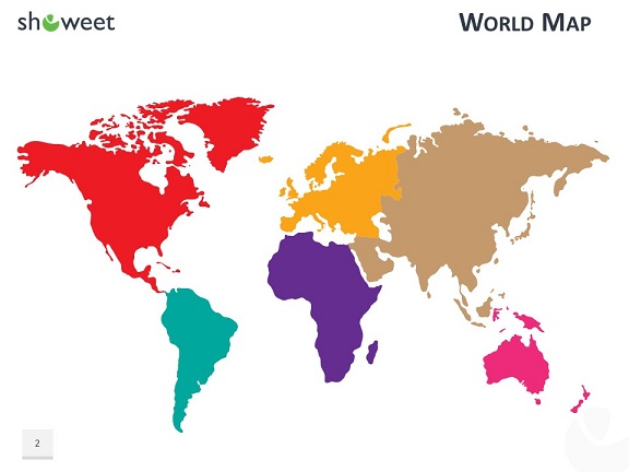 PowerPoint World Map With Rollover Effect