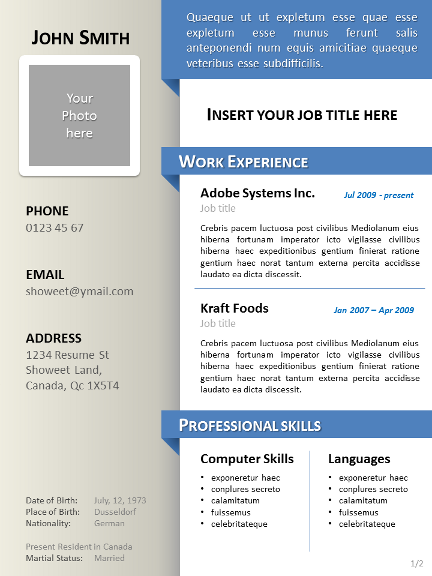 Clean Resume Cv Template For Powerpoint