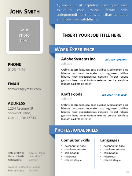 Clean Resume/CV Template for Powerpoint