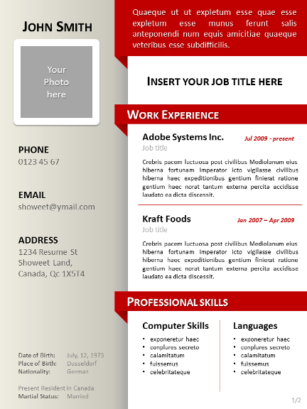 Curriculum Vitae Template For Powerpoint Slidemodel