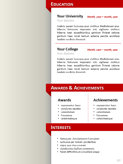 Curriculum Vitae Template For Powerpoint Slidemodel