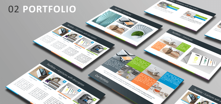 Plantilla PowerPoint gratis - Portafolio de imágenes 