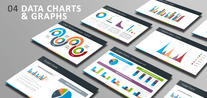 Modèle PowerPoint gratuit - Charts avec données et graphiques