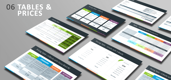 Free PowerPoint Template - Tables and Prices