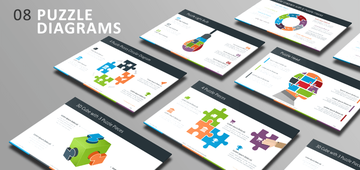 Free PowerPoint Template - Puzzle Diagrams