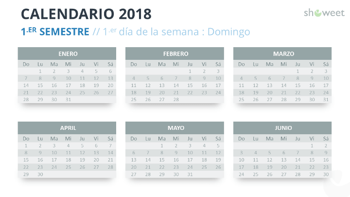 Calendario 2018 Por Mes