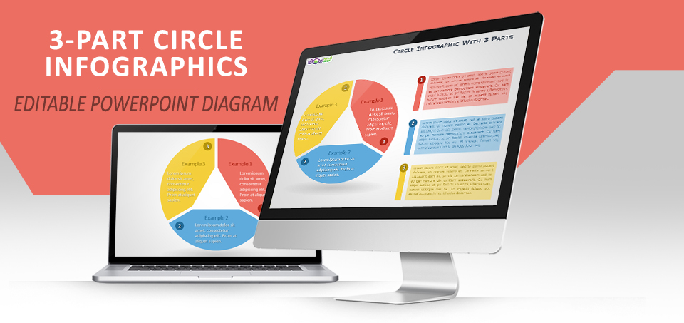 3-parts circle infographics for powerpoint