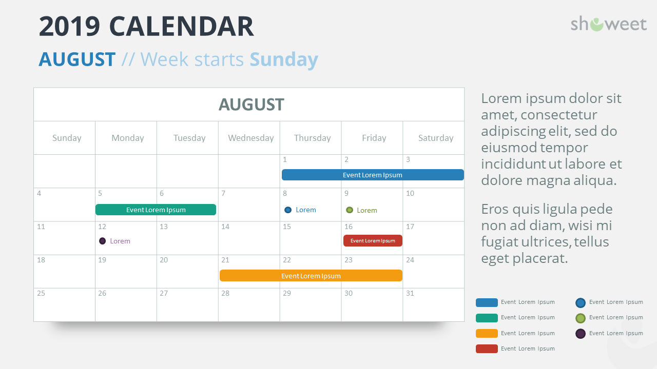 2019 calendar powerpoint templates aug calendar 2019