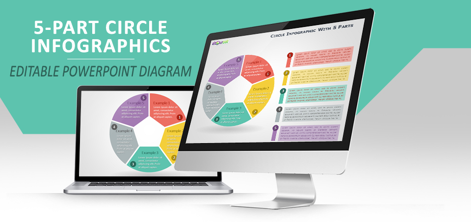 5-parts circle infographics for powerpoint