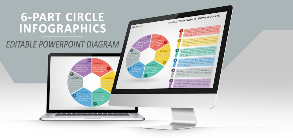 6-parts circle infographics for powerpoint