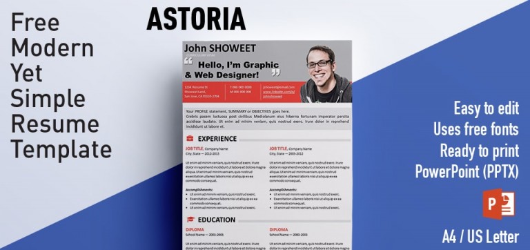 professional resume ppt template