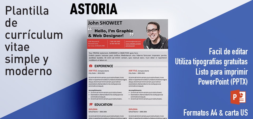 Astoria Curriculum Vitae gratis para PowerPoint