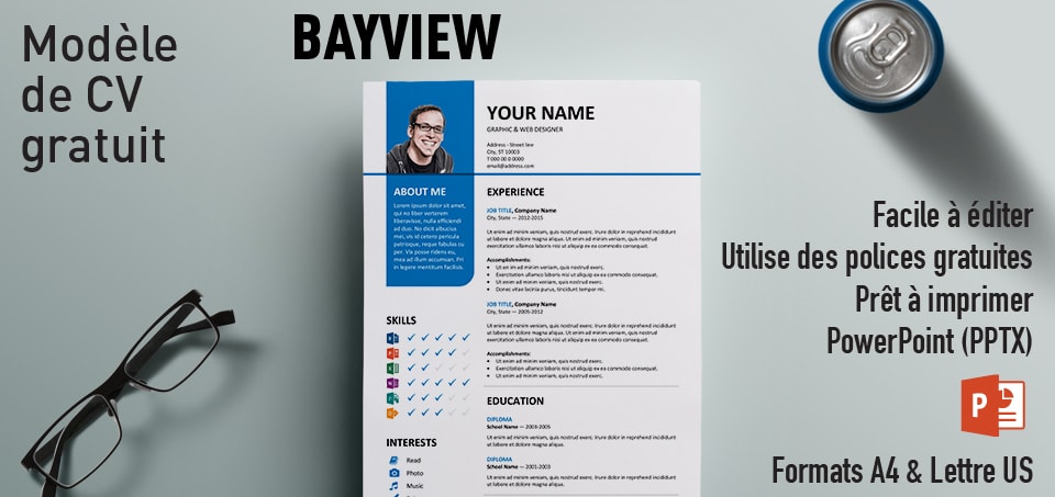 Bayview Modèle de CV PowerPoint Gratuit