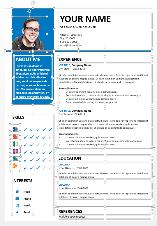 Bayview editable free resume for PowerPoint