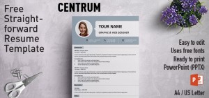 Centrum Simple PowerPoint Resume / Curriculum Vitae Template