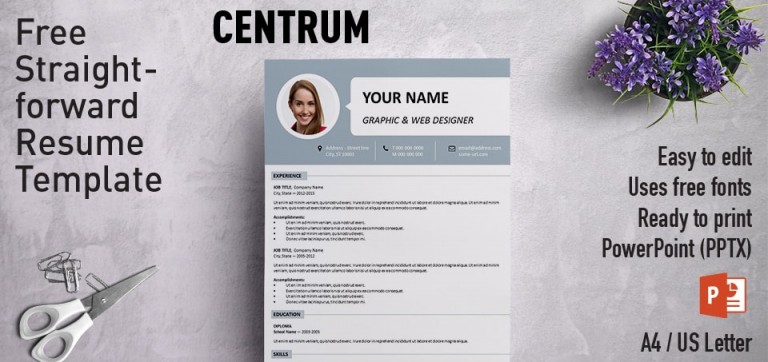 Centrum Simple Free PowerPoint Resume