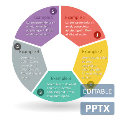 Circle-Infographic 5 Parts PowerPoint