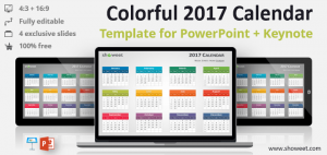 Calendrier 2017 Coloré pour PowerPoint et Keynote