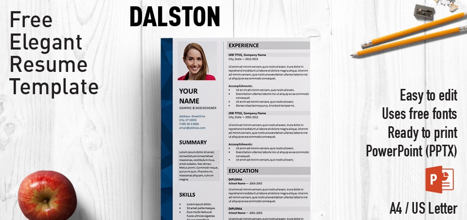 Dalston Elegant Powerpoint Resume Template
