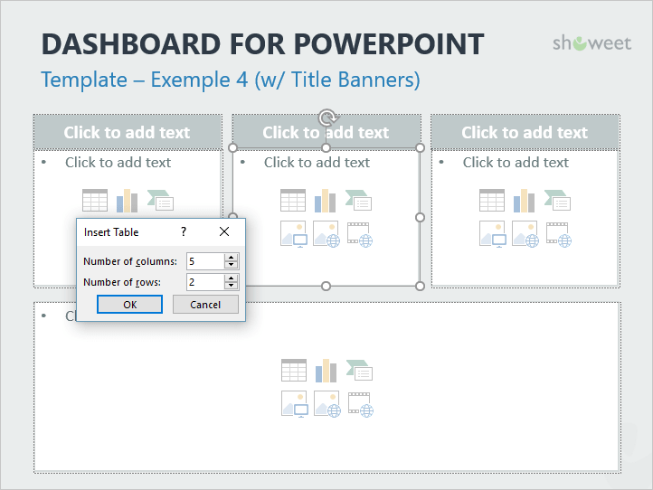Tableaux de Bord - Modèles pour PowerPoint - Insérez votre Tableau