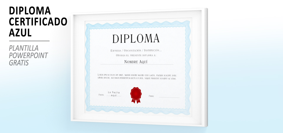 Plantilla PowerPoint Certificado Diploma Azul