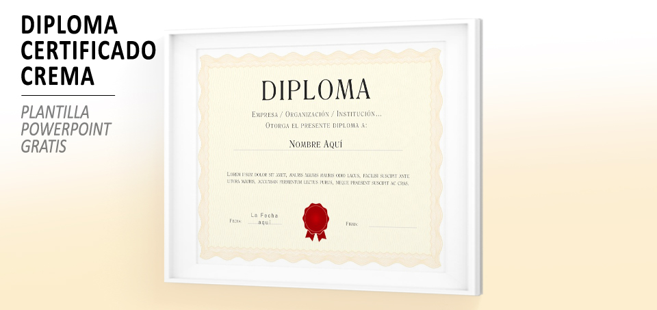 Plantilla PowerPoint Certificado Diploma Crema