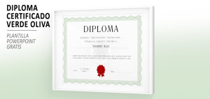 Plantilla PowerPoint de Diploma Verde Oliva