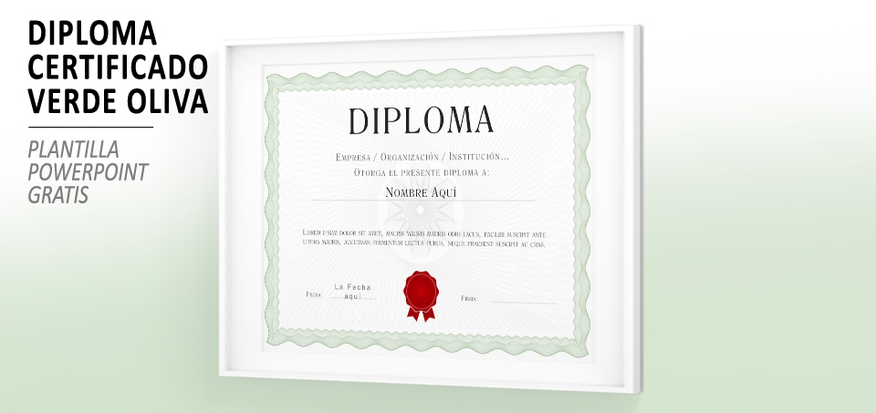 Plantilla PowerPoint Certificado Diploma Verde