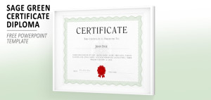 Sage Green PowerPoint Certificate / Diploma Template