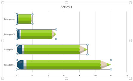 Data-driven PowerPoint charts - Distorted pencil shapes