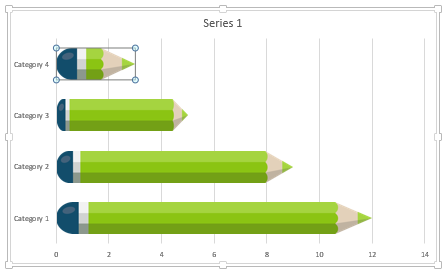 Gráficos de Datos PowerPoint con Lápices - formas deformadas