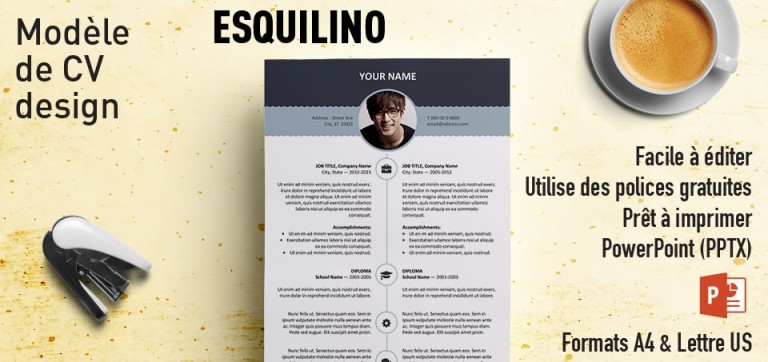 Esquilino Modèle Gratuit Moderne de CV PowerPoint